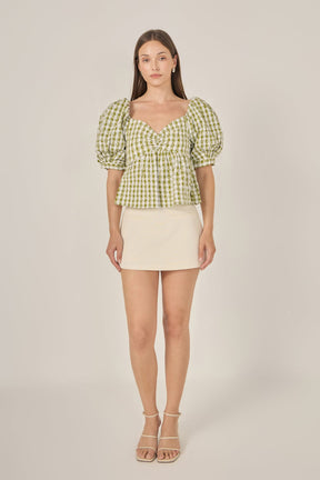 FREE THE ROSES - Gingham Check Top with Embroidery - TOPS available at Objectrare