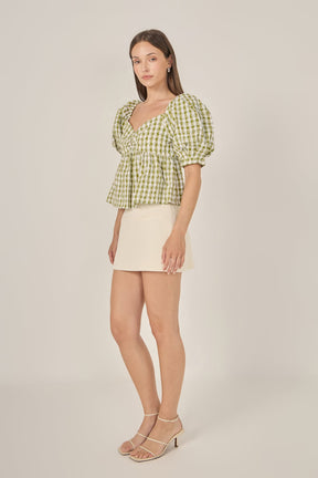 FREE THE ROSES - Gingham Check Top with Embroidery - TOPS available at Objectrare
