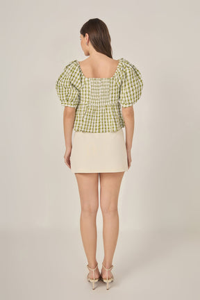 FREE THE ROSES - Gingham Check Top with Embroidery - TOPS available at Objectrare