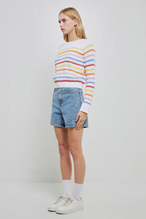 ENGLISH FACTORY - Multi-colored Striped Sweater - TOPS available at Objectrare