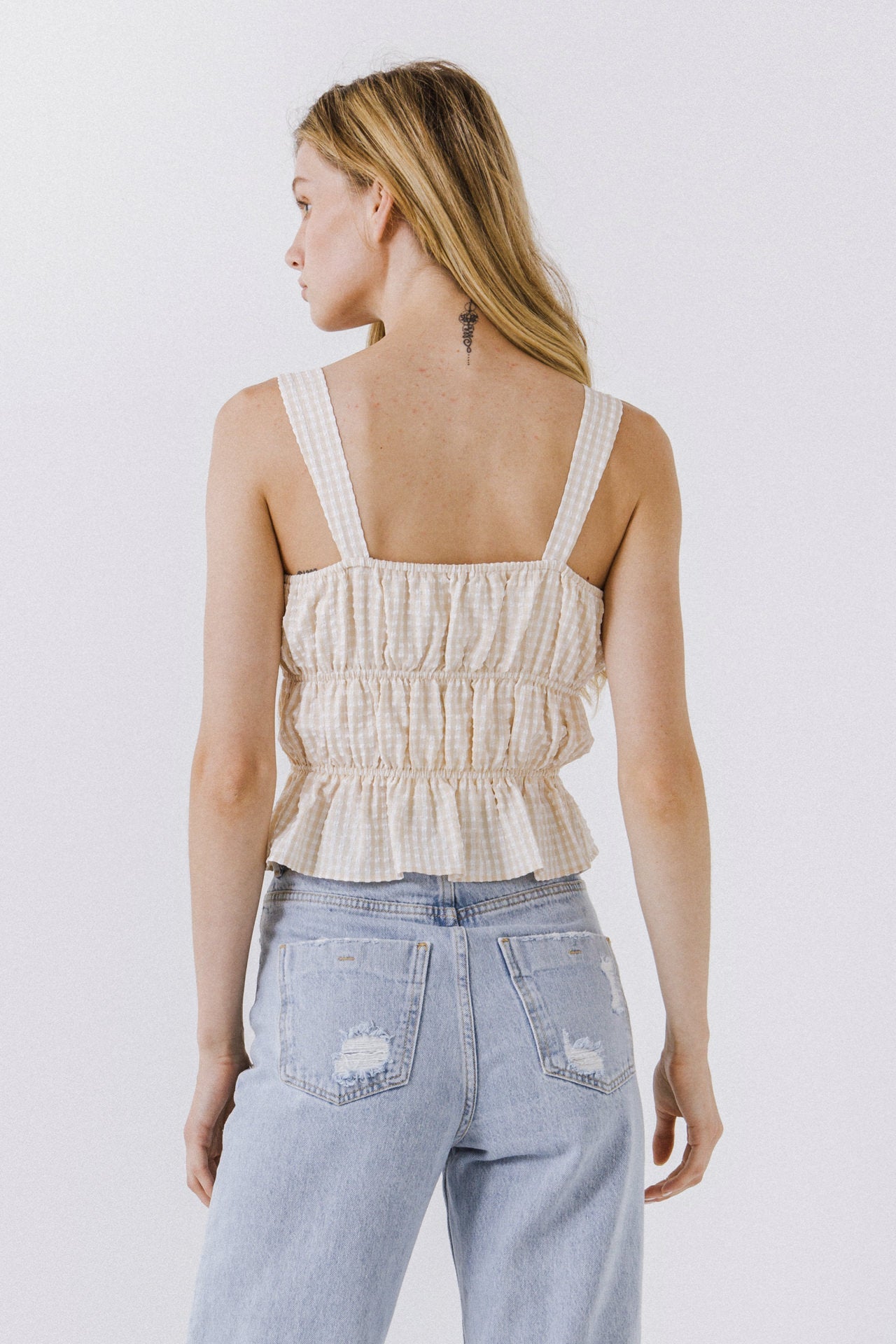 ENGLISH FACTORY - English Factory - Women Woven Sleeveless Shirred Blouse - TOPS available at Objectrare