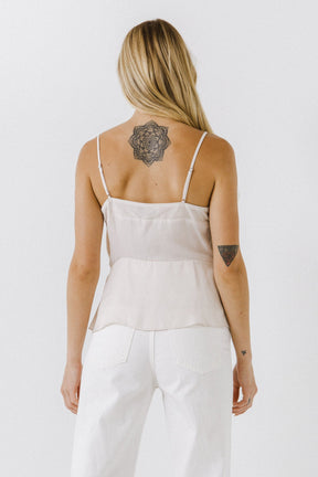 ENDLESS ROSE - Sheer Insertion Cami Top - TOPS available at Objectrare