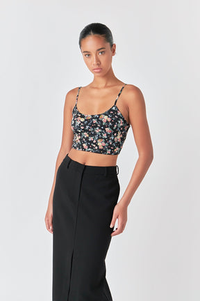 GREY LAB - Floral Cropped Tank - CAMI TOPS & TANK available at Objectrare