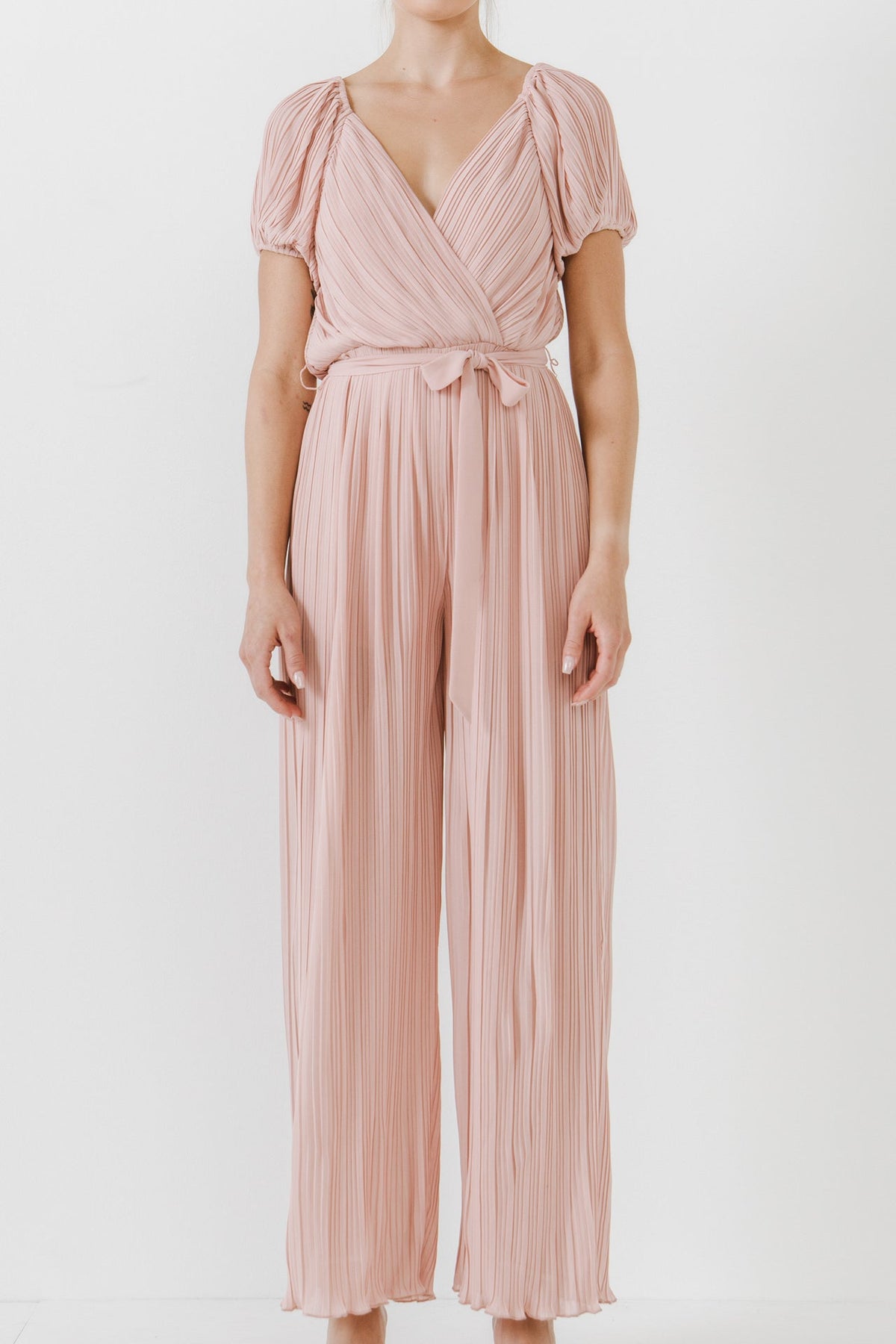 ENDLESS ROSE - Pleated Surplice Jumpsuit - JUMPSUITS available at Objectrare