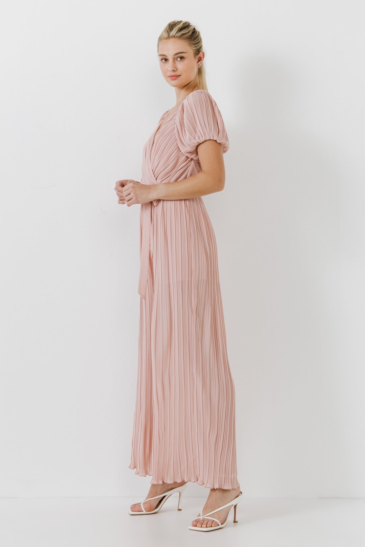 ENDLESS ROSE - Pleated Surplice Jumpsuit - JUMPSUITS available at Objectrare