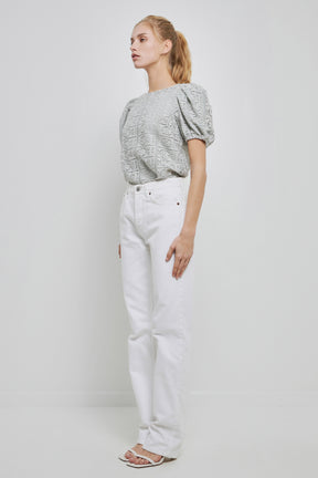 Puff Sleeve Lace Top