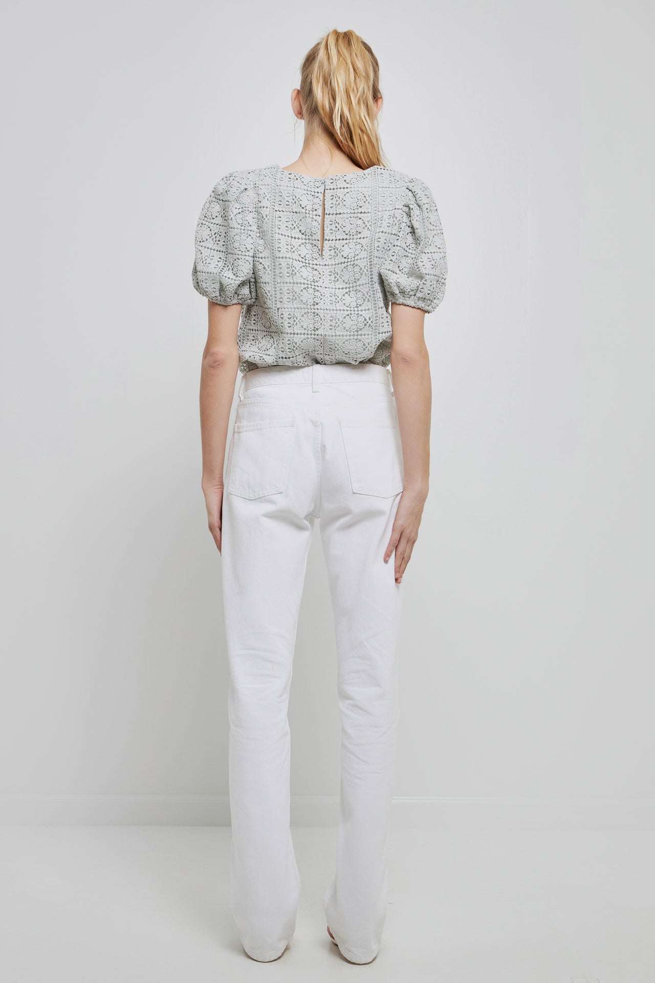 Puff Sleeve Lace Top