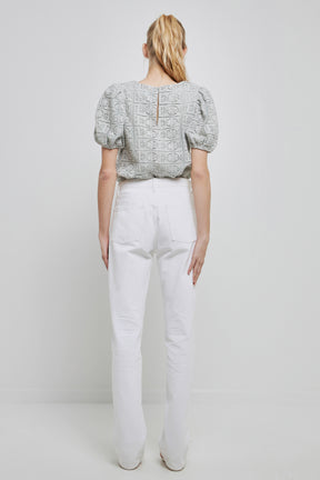 Puff Sleeve Lace Top