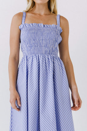 ENGLISH FACTORY - English Factory - Stripe Smocked Dress - DRESSES available at Objectrare