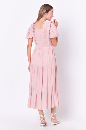 ENGLISH FACTORY - English Factory - Smocked Midi Dress - DRESSES available at Objectrare