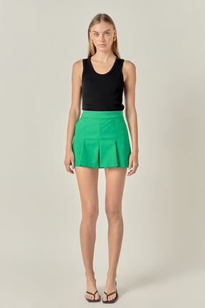 Pleated Mini Skort