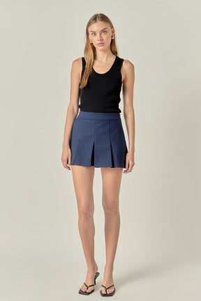 Pleated Mini Skort