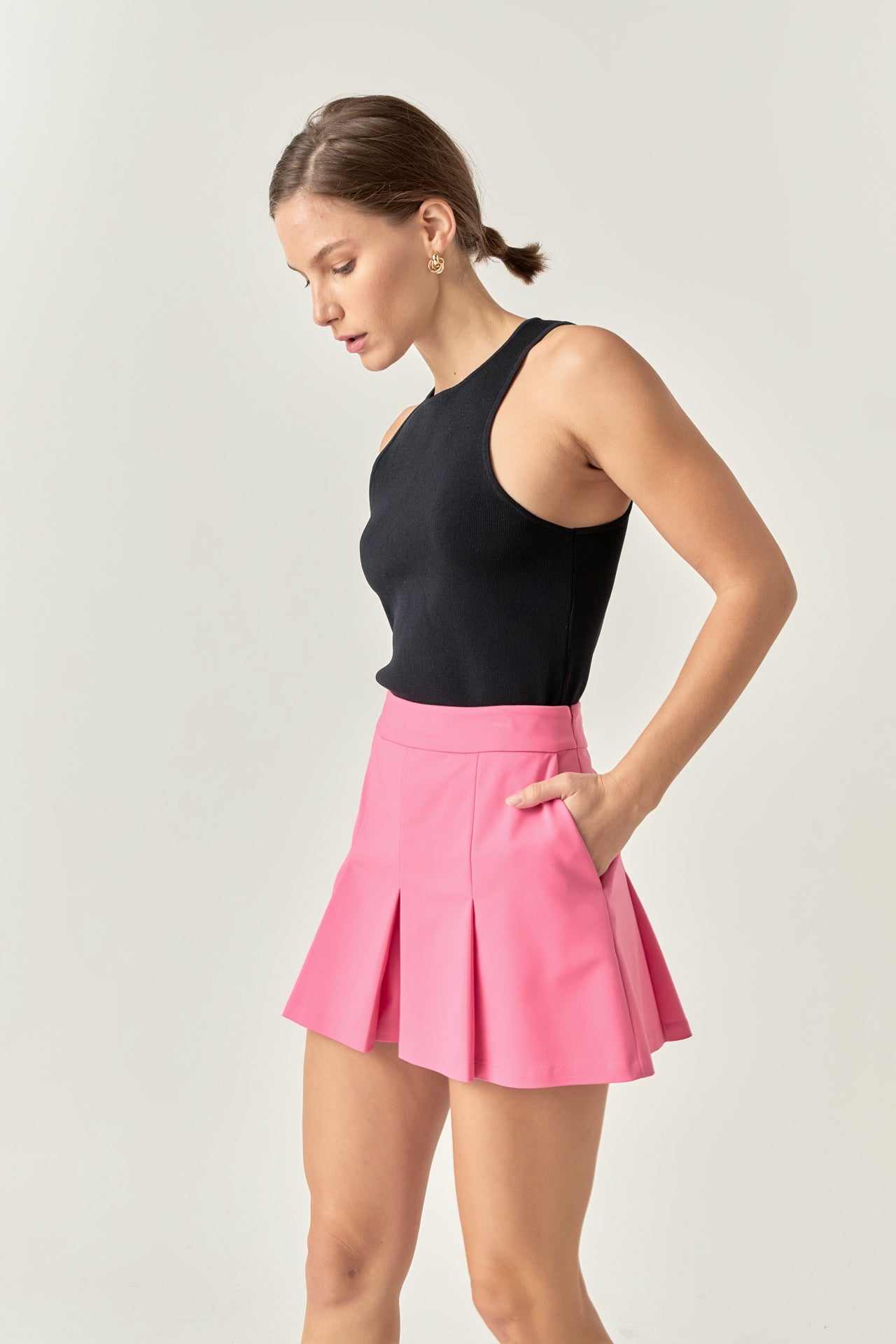 ENGLISH FACTORY - English Factory - Pleated Mini Skort - SKORTS available at Objectrare