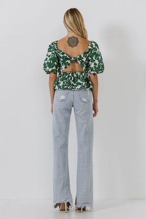 LA'VEN - Floral Tied Back Top - TOPS available at Objectrare