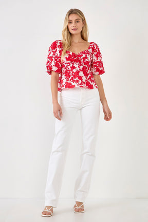 LA'VEN - Floral Tied Back Top - TOPS available at Objectrare