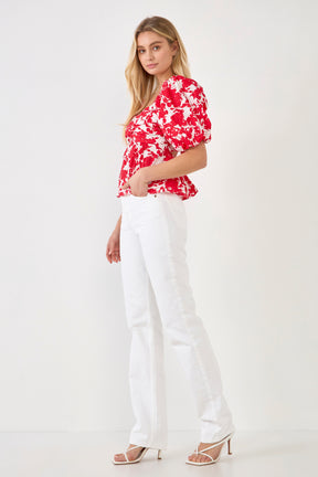 FREE THE ROSES - Floral Tied Back Top - TOPS available at Objectrare