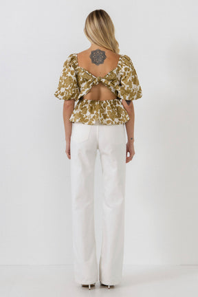 LA'VEN - Floral Tied Back Top - TOPS available at Objectrare