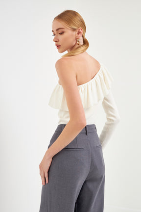 ENDLESS ROSE - Endless Rose - One Shoulder Top With Ruffle - TOPS available at Objectrare