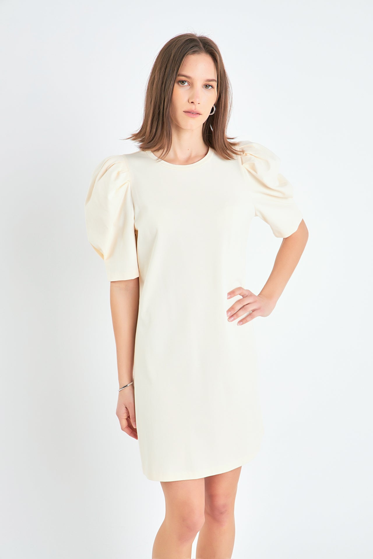 ENGLISH FACTORY - English Factory - Short Puff Sleeve T Shirt Dress - DRESSES available at Objectrare