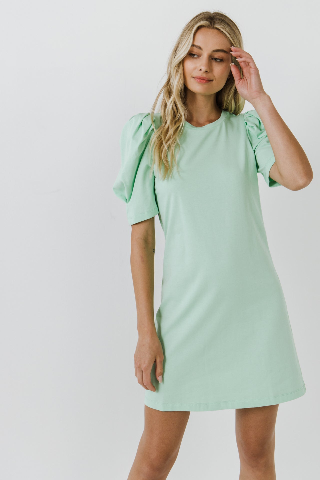 ENGLISH FACTORY - English Factory - Short Puff Sleeve T Shirt Dress - DRESSES available at Objectrare