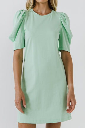 ENGLISH FACTORY - English Factory - Short Puff Sleeve T Shirt Dress - DRESSES available at Objectrare