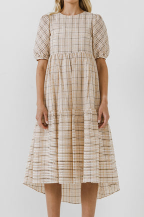 ENGLISH FACTORY - English Factory - Plaid Midi Dress - DRESSES available at Objectrare