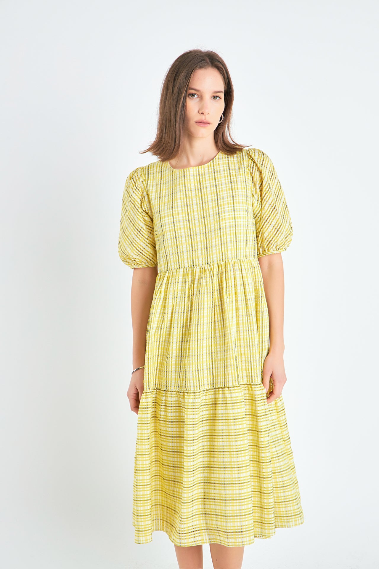 ENGLISH FACTORY - Plaid Midi Dress - DRESSES available at Objectrare