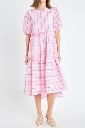 ENGLISH FACTORY - Plaid Midi Dress - DRESSES available at Objectrare