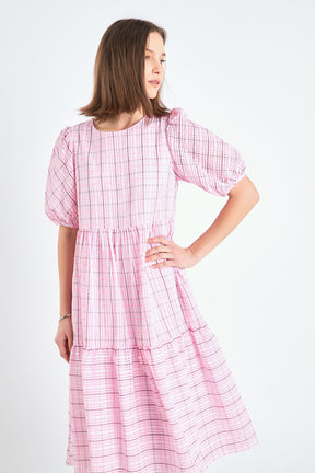 ENGLISH FACTORY - Plaid Midi Dress - DRESSES available at Objectrare