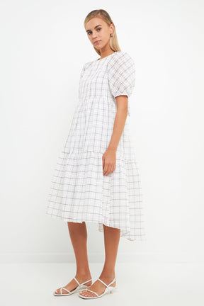 ENGLISH FACTORY - English Factory - Plaid Midi Dress - DRESSES available at Objectrare