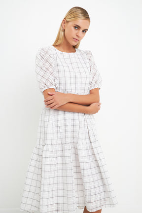 ENGLISH FACTORY - Plaid Midi Dress - DRESSES available at Objectrare