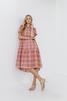 ENGLISH FACTORY - English Factory - Plaid Midi Dress - DRESSES available at Objectrare