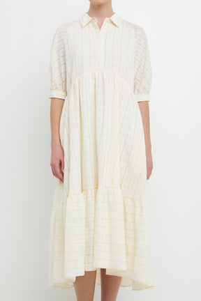 ENGLISH FACTORY - English Factory - Plaid Collared Midi Dress - DRESSES available at Objectrare