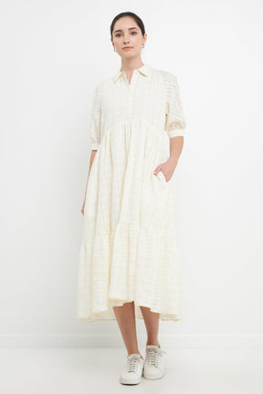 ENGLISH FACTORY - English Factory - Plaid Collared Midi Dress - DRESSES available at Objectrare