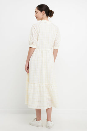 ENGLISH FACTORY - English Factory - Plaid Collared Midi Dress - DRESSES available at Objectrare