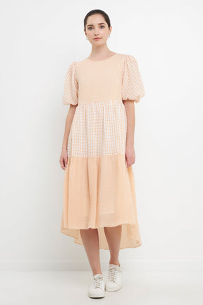 ENGLISH FACTORY - Plaid Check Midi Dress - DRESSES available at Objectrare