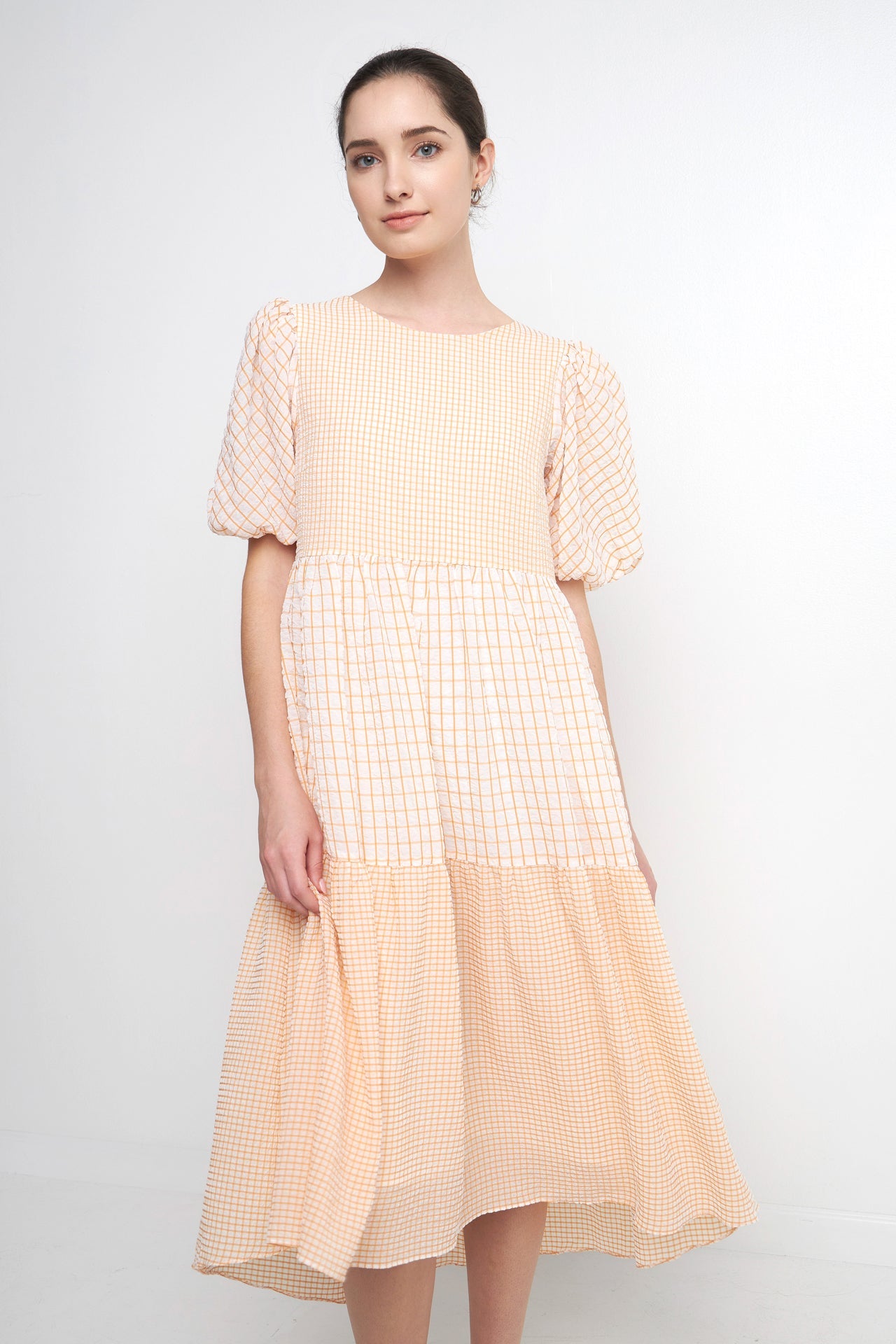 ENGLISH FACTORY - Plaid Check Midi Dress - DRESSES available at Objectrare
