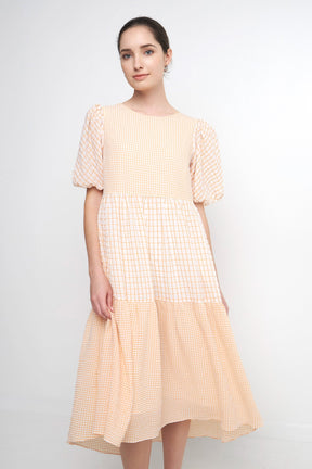 ENGLISH FACTORY - Plaid Check Midi Dress - DRESSES available at Objectrare