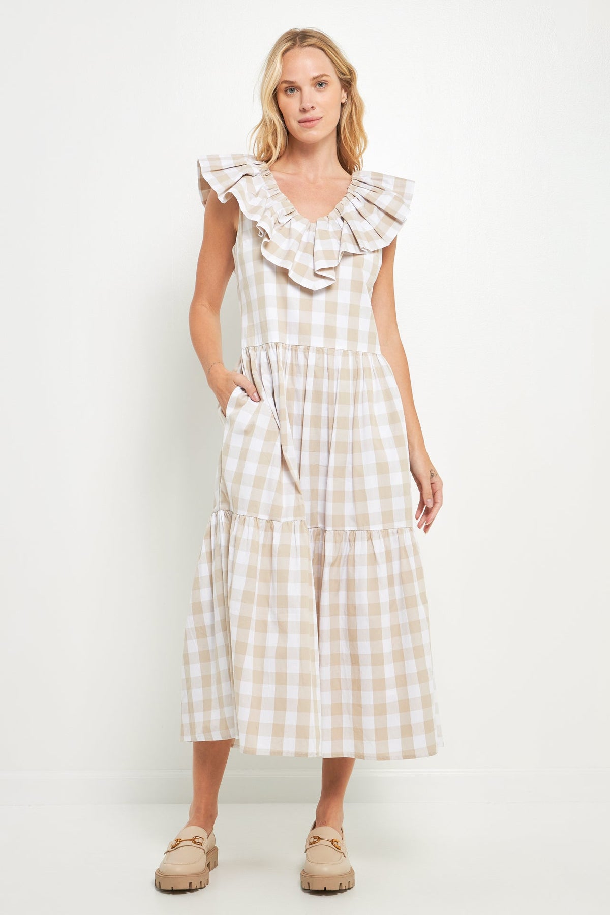 Check Midi Dress
