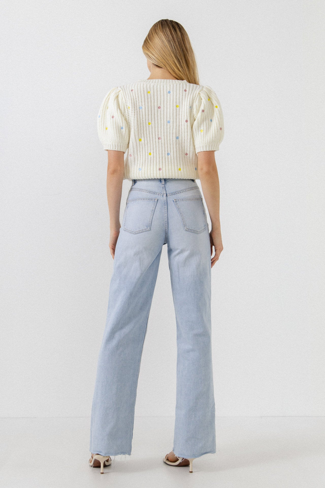 ENGLISH FACTORY - Multi Colored Dot Embroidered Sweater - SWEATERS & KNITS available at Objectrare