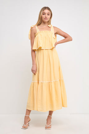 ENGLISH FACTORY - English Factory - Midi Dress with Tied Shoulder Strap - DRESSES available at Objectrare