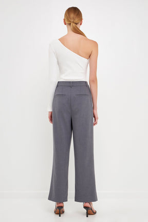 ENDLESS ROSE - One Shoulder Ribbed Knit Bodysuit - TOPS available at Objectrare