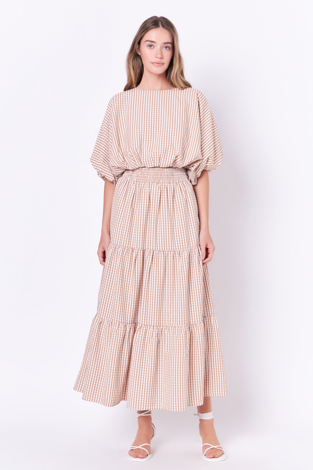 ENGLISH FACTORY - Check Tiered Maxi Skirt - SKIRTS available at Objectrare