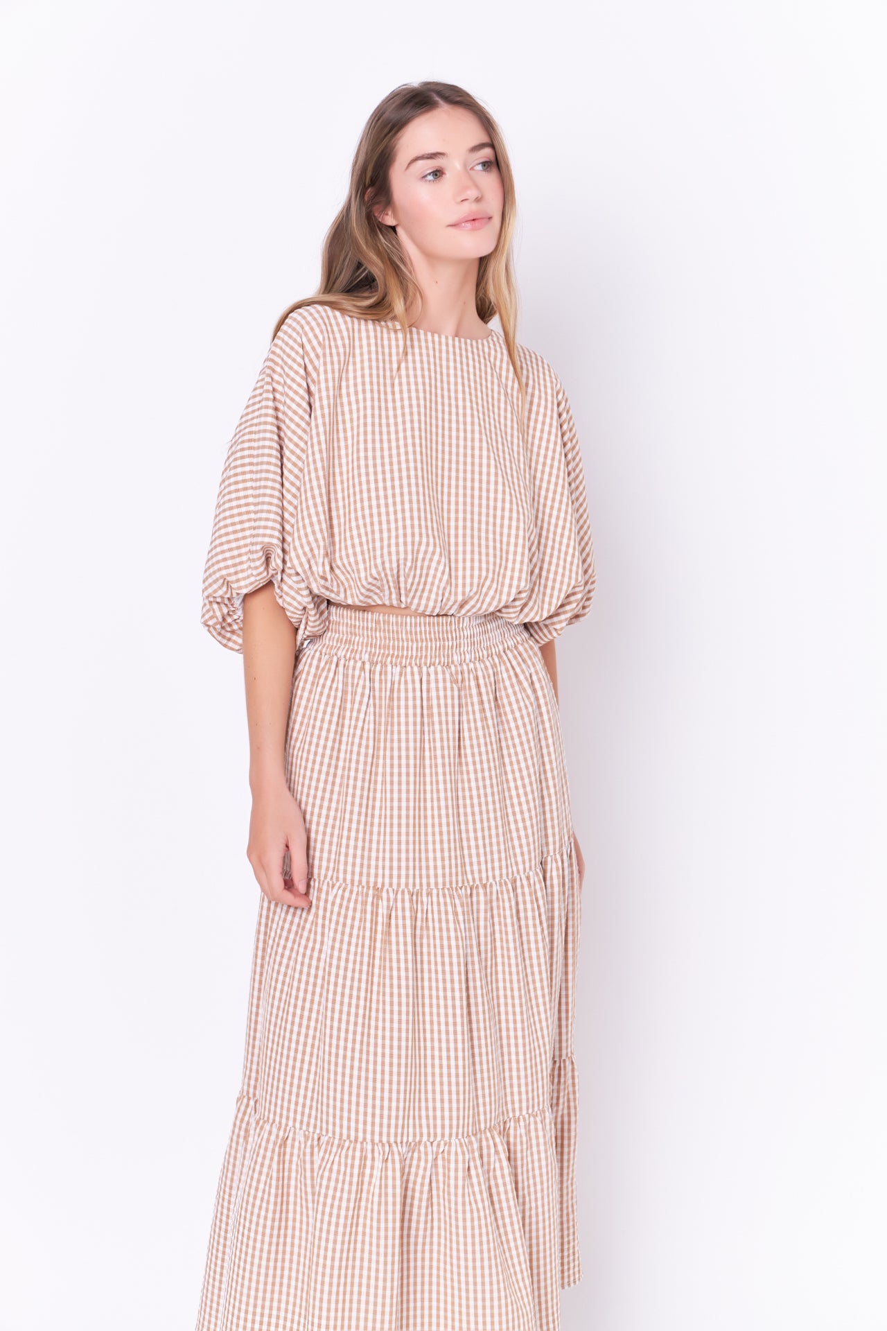 ENGLISH FACTORY - Check Tiered Maxi Skirt - SKIRTS available at Objectrare