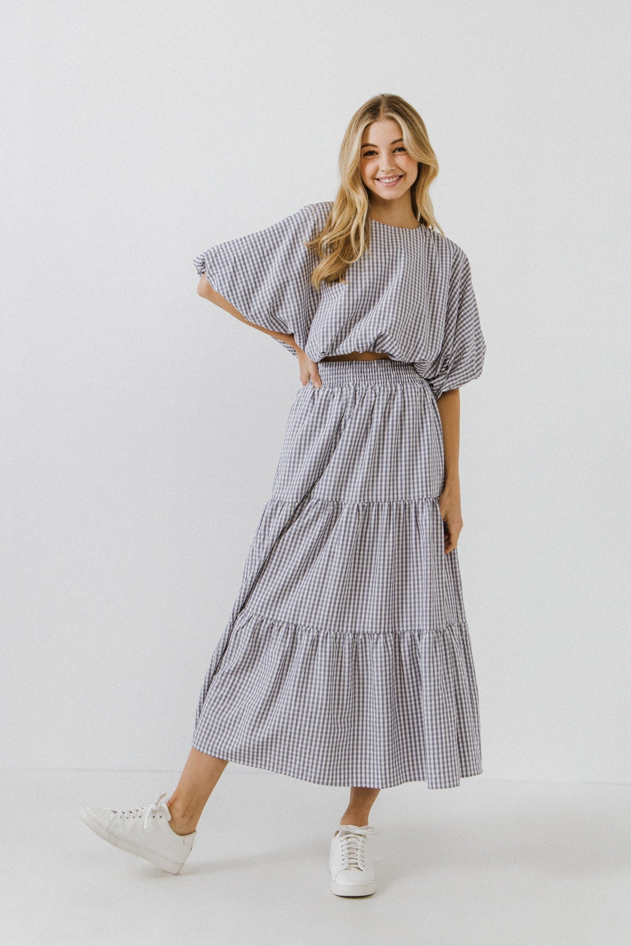 ENGLISH FACTORY - Check Tiered Maxi Skirt - SKIRTS available at Objectrare