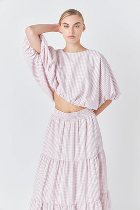 ENGLISH FACTORY - Check Print Tiered Maxi Skirt - SKIRTS available at Objectrare