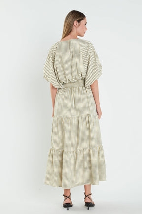 ENGLISH FACTORY - Check Print Tiered Maxi Skirt - SKIRTS available at Objectrare