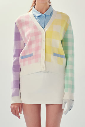 Multi Color Gingham Cardigan