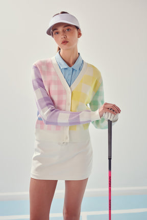 Multi Color Gingham Cardigan