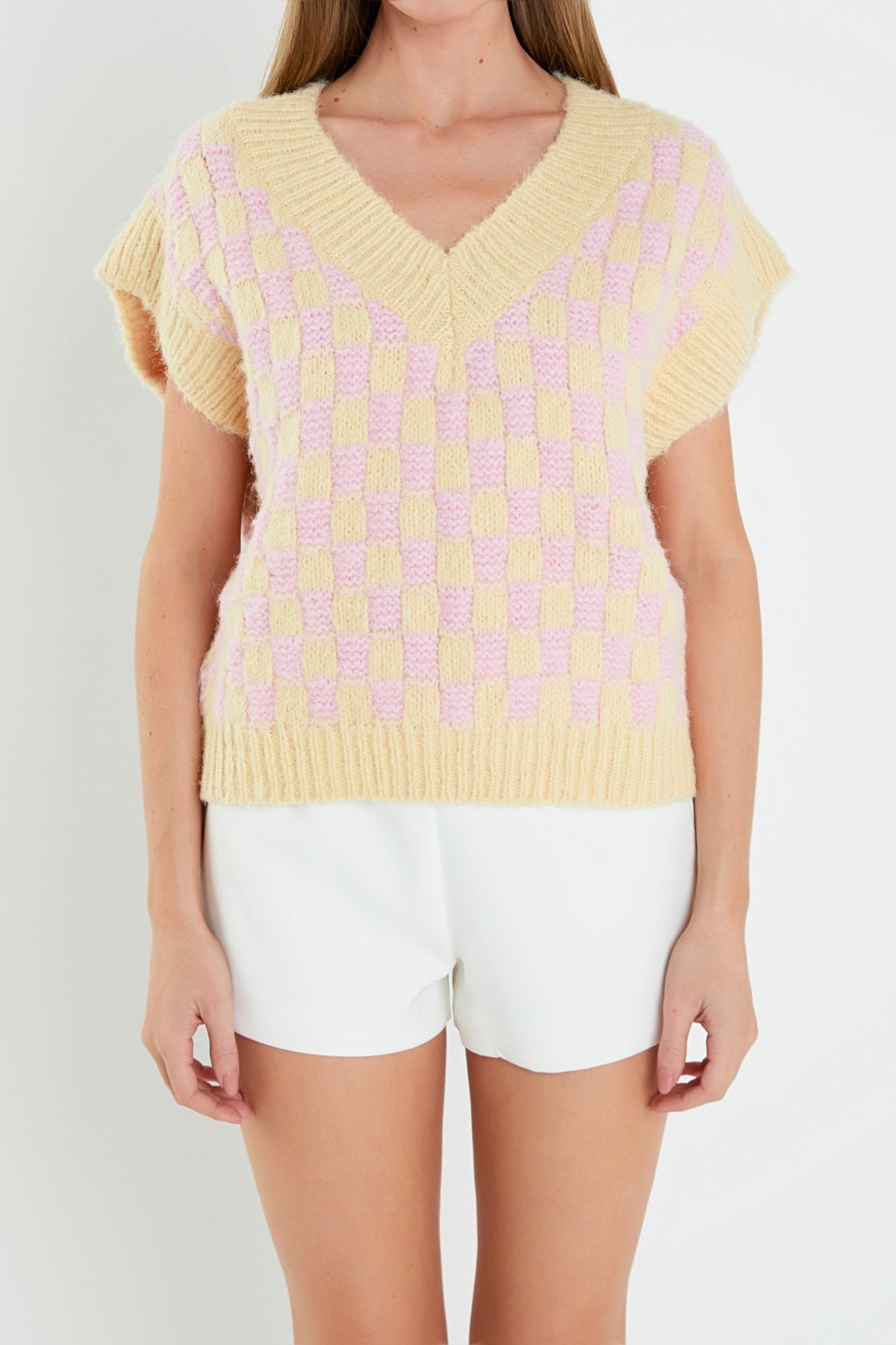 ENGLISH FACTORY - English Factory - Checker Knit Vest - Vests available at Objectrare